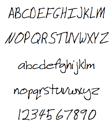 Scanned Handwriting Font My Handwriting Font in FontBook