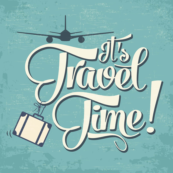 Calligraphic  Writing "It's Travel Time"